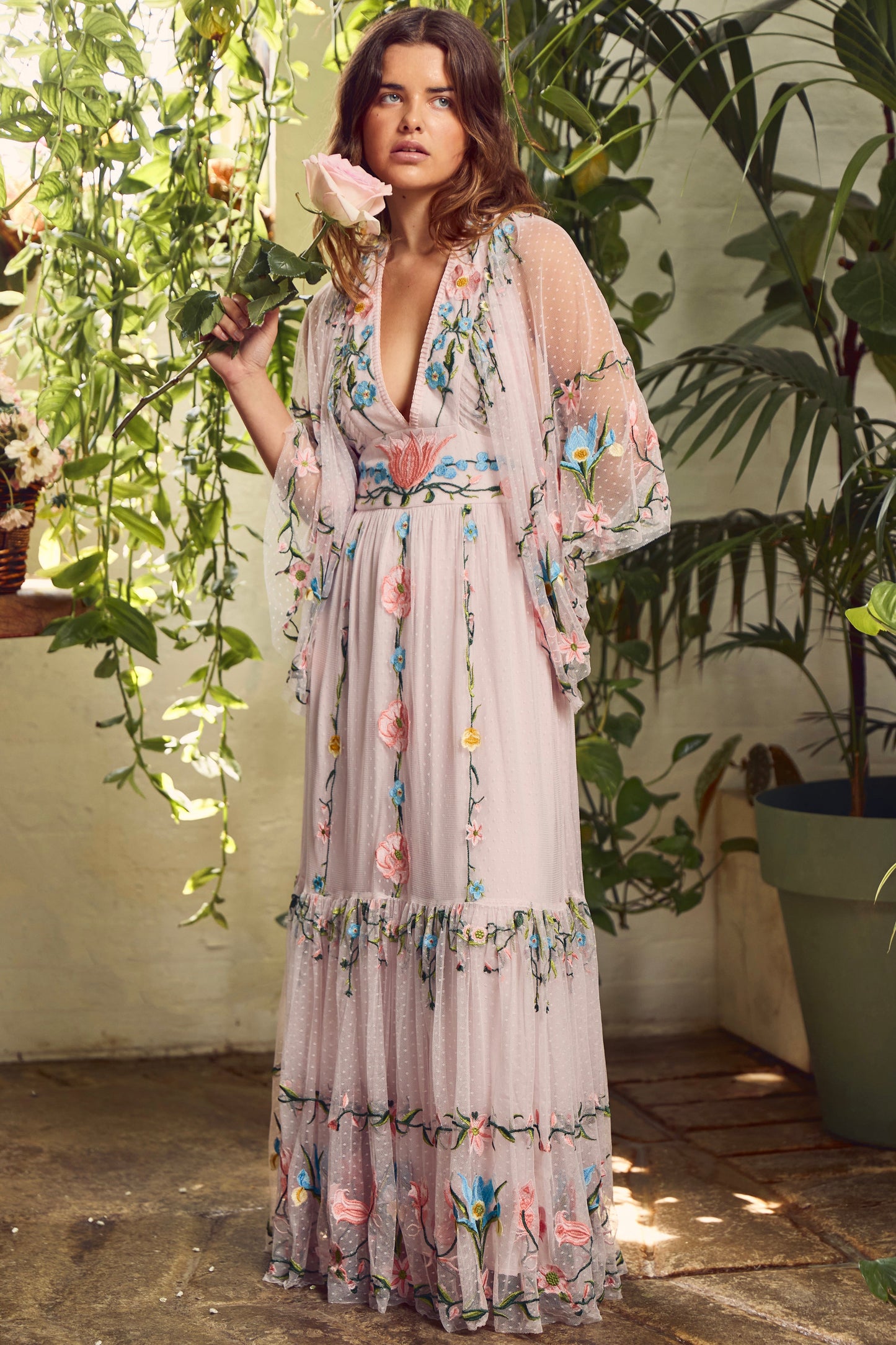 Angel Maxi Dress - Filigree Nouveau Lavender