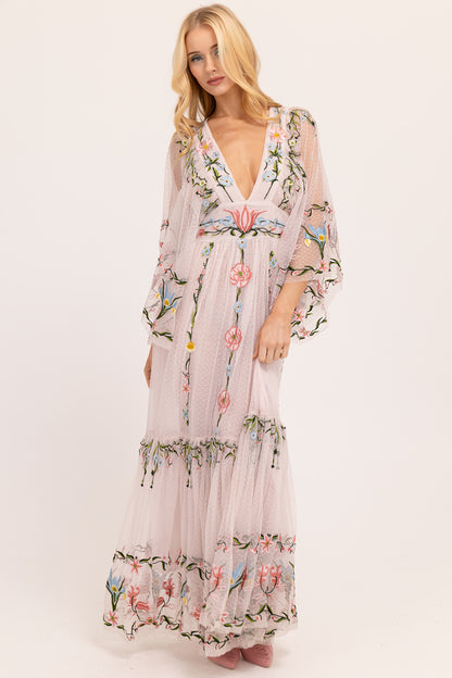 Angel Maxi Dress - Filigree Nouveau Lavender