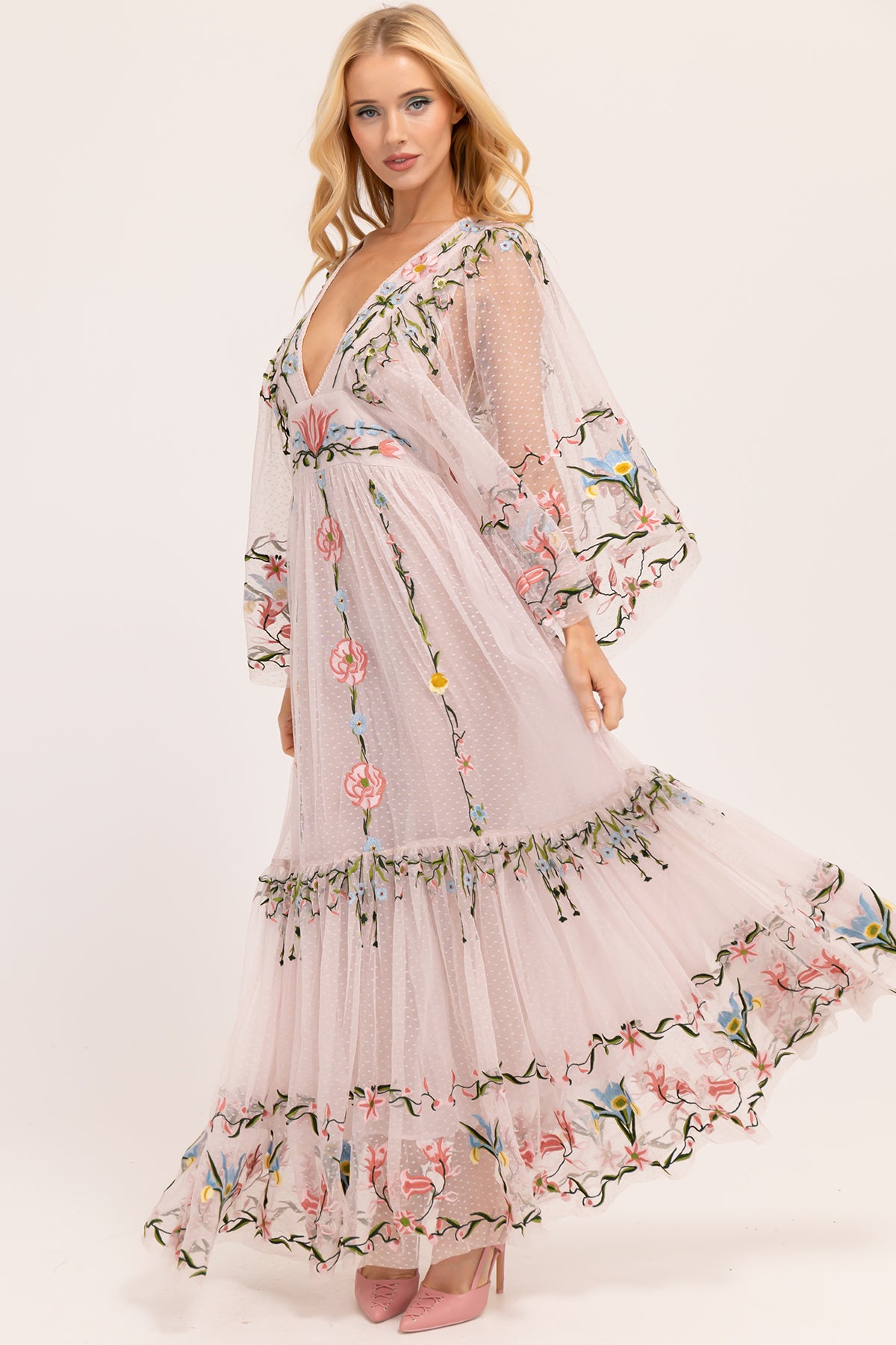 Angel Maxi Dress - Filigree Nouveau Lavender