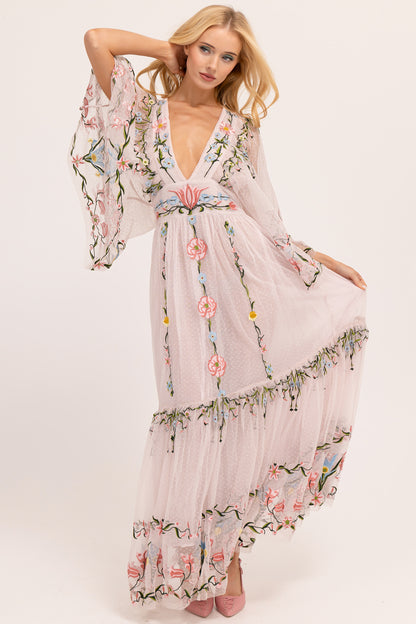 Angel Maxi Dress - Filigree Nouveau Lavender