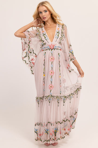 Angel Maxi Dress - Filigree Nouveau Lavender