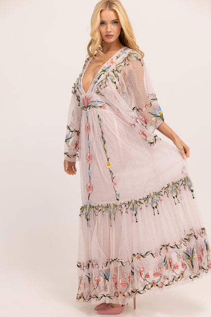 Angel Maxi Dress - Filigree Nouveau Lavender